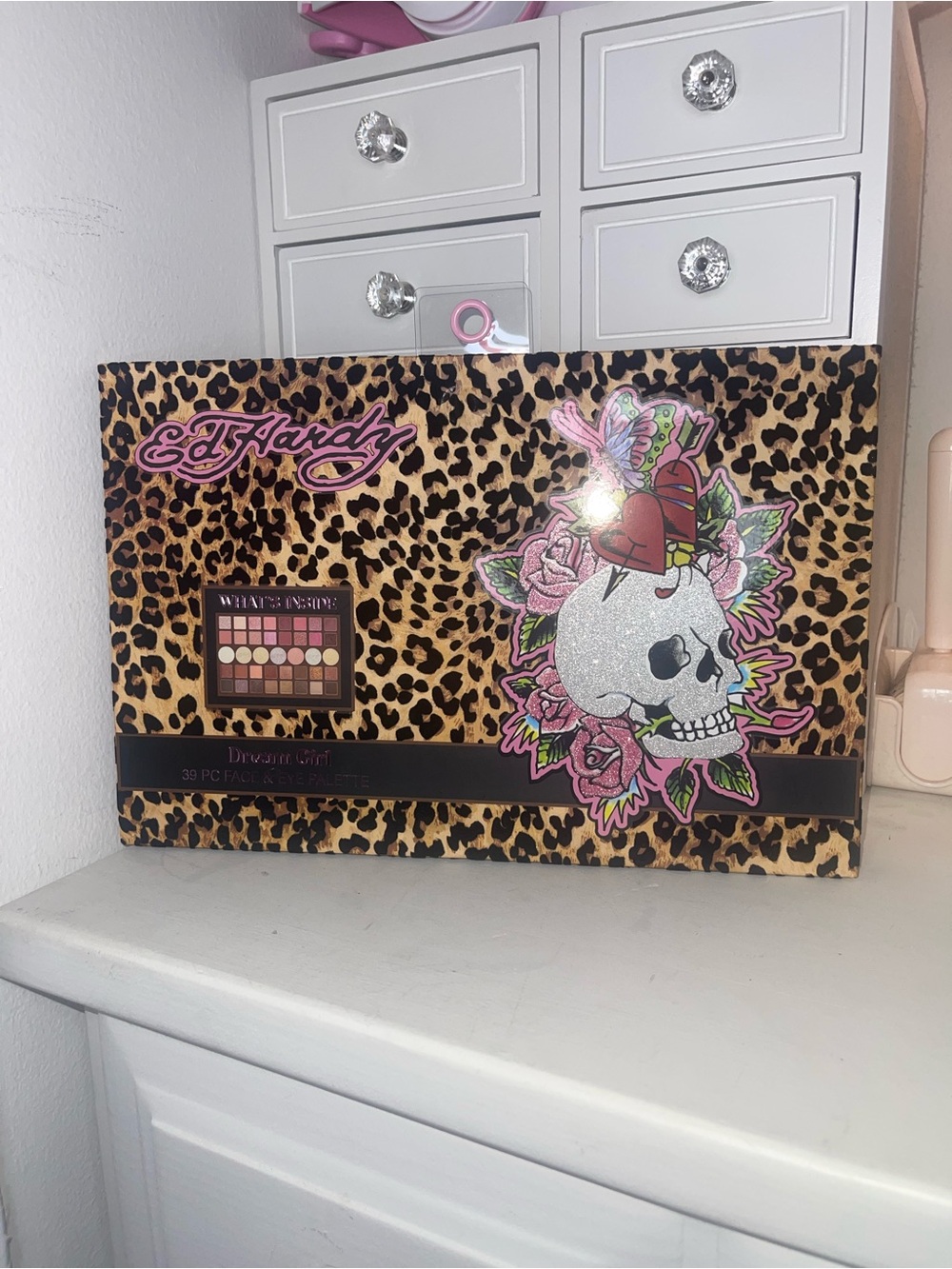 NWT Ed Hardy Leopard Print Eyeshadow Palette — Pink and Gold Accents